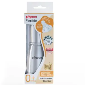 Pigeon Flexible Slim Neck Steel Feeding Bottle - 0m+