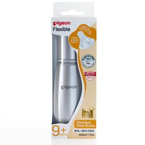 Pigeon Flexible Slim Neck Steel Feeding Bottle - 9m+