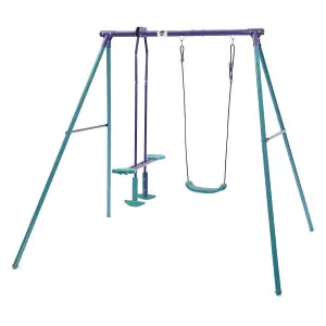 Plum Helios Metal Single Swing and Glider Set
