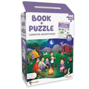 Popcorn Book + Puzzle Camping Adventures - 100 Pieces