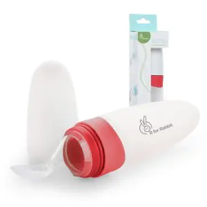 R for Rabbit First Feed Silicone Spoon - Red