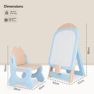 R for Rabbit Little Genius Candy Blue - Set of Kids Activity Board & Chair