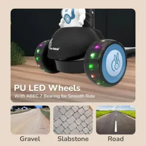R for Rabbit Road Runner Astro Scooter Black - PU LED Wheels