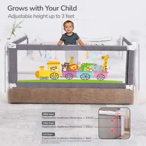 R for Rabbit Safari Bed Rail BRSGSG02 - (Grey)