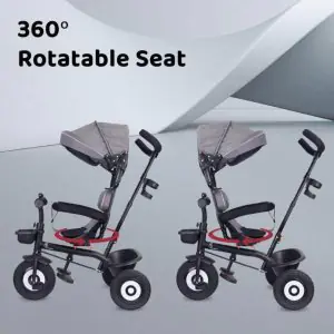 R for Rabbit Tiny Toes T40 Plus Tricycle Grey Black