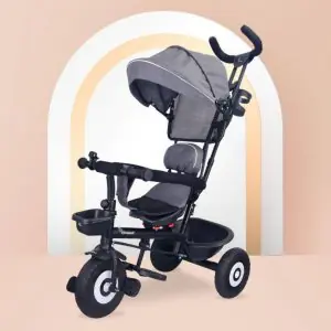 R for Rabbit Tiny Toes T40 Plus Tricycle Grey Black