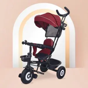 R for Rabbit Tiny Toes T40 Plus Tricycle Maroon Black - Rubber Wheels
