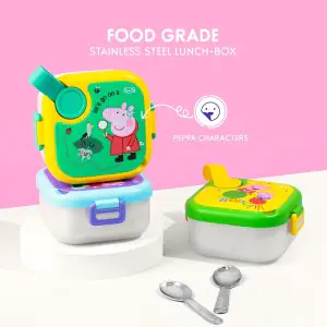 Rabitat Peppa Pig Lunchmate Mini Stainless Steel Lunch Box - Hop On