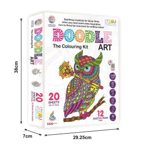 Ratna's Doodle Art Colouring Kit (20 Sheets & 12 Sketch)