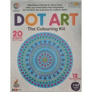 Ratna's Dot Art The Colouring Kit (20 Sheet & 12 Sketch Pens)