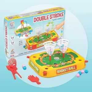Ratna's Double Stroke Twin Games Basketball and Pom Pom