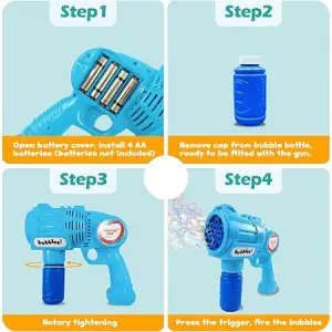 Rowan Bubble Blaster Blue Machine Gun with LED