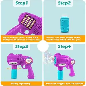 Rowan Bubble Blaster Purple Machine Gun with LED