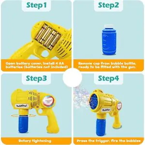 Rowan Bubble Blaster Yellow Machine Gun with LED