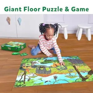 Skillmatics Floor Puzzle & Game - Piece & Play Wild Animals