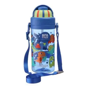 Smiggle Glide Teeny Tiny Plastic Drink Bottle With Strap 400Ml Blue