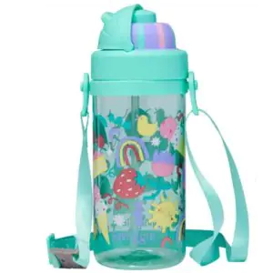Smiggle Glide Teeny Tiny Plastic Drink Bottle With Strap 400Ml Mint