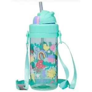 Smiggle Glide Teeny Tiny Plastic Drink Bottle With Strap 400Ml Mint