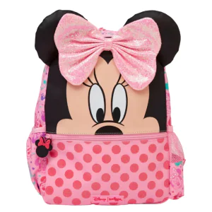 Smiggle Minnie Mouse Hoodie Confetti Junior Backpack Pink