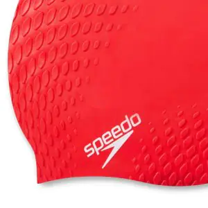 Speedo Unisex Adult Bubble Active + Swim Cap - Red