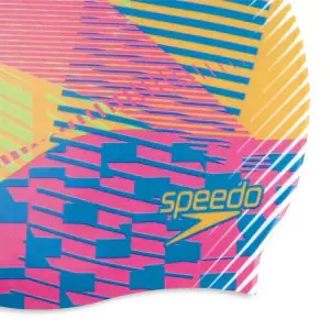 Speedo Unisex Adult Digital Printed Swim Cap - White & Blue