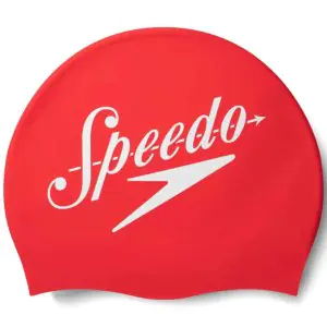 Speedo Unisex Adult Slogan Printed Swim Cap - Red & White