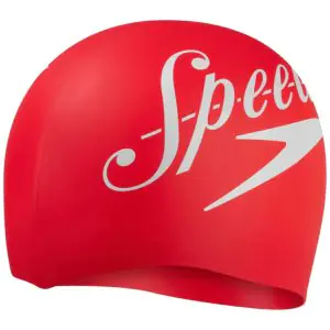 Speedo Unisex Adult Slogan Printed Swim Cap - Red & White