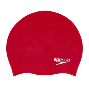 Speedo Unisex Junior Moulded Silicone Swim Caps - Red