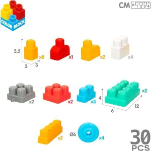 Sunta Building Blocks Fire Engine Trolley Container  - 30 Pieces