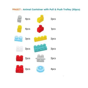 Sunta Building Blocks Police Trolley Container - 30 Pieces