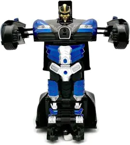 Super Fast Remote Controlled Transforming Robot Blue Car RC27