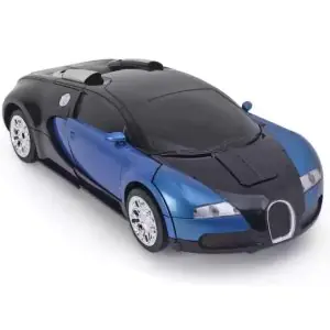 Super Fast Remote Controlled Transforming Robot Blue Car RC27