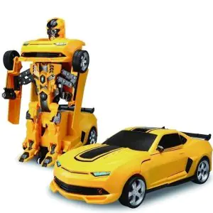 Super Fast Remote Controlled Transforming Robot Yellow Car RC27