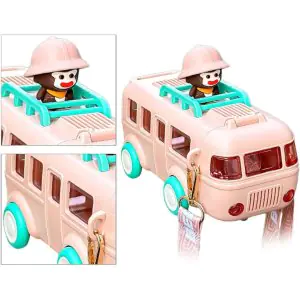 Supre Fans Portable Bus Straw Cup with Shoulder Strap For Kids - Pink