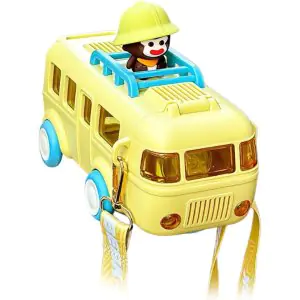 Supre Fans Portable Bus Straw Cup with Shoulder Strap For Kids - Yellow
