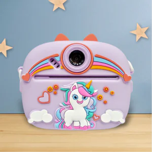TF 3D Unicorn-Theme Printed Digital Mini Print Camera - Purple