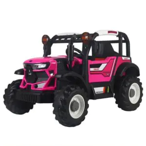 TF Kids Electric Ride On Tractors with Remote Control, Light, Music, USB, Horn, Adjustable Seat Belt – Pink