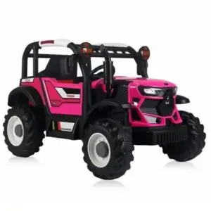 TF Kids Electric Ride On Tractors with Remote Control, Light, Music, USB, Horn, Adjustable Seat Belt – Pink