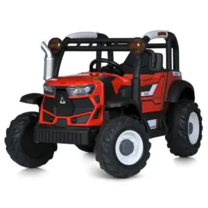 TF Kids Electric Ride On Tractors with Remote Control, Light, Music, USB, Horn, Adjustable Seat Belt – Red