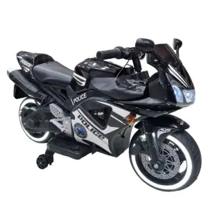TF V10 Police Bike Kids Battery Operated Ride On Black