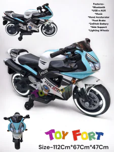 TF V10 Super Bike Kids Battery Operated Ride On Blue