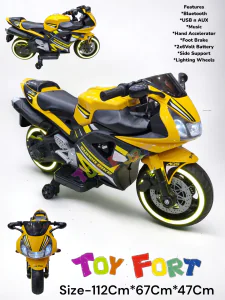 TF V10 Super Bike Kids Battery Operated Ride On Yellow