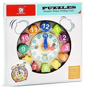 Top Bright Wooden Shape Sorting Clock