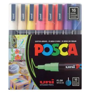 Uni-Ball Posca 3M 0.9-1.3mm Bullet Shaped Markers (Pack Of 16)