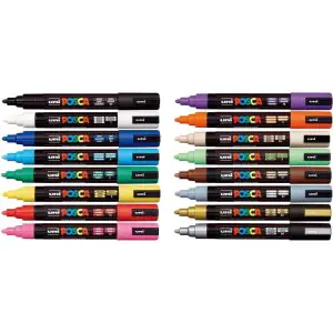 Uni-Ball Posca 5M 1.8-2.5mm Bullet Shaped Markers (Pack Of 16)