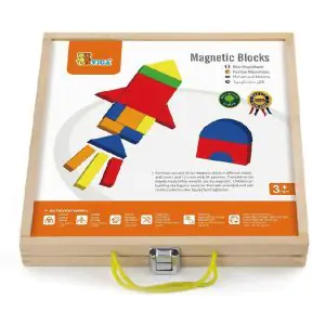 Viga Wooden Magnetic Shapes Blocks Set
