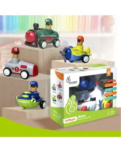 R for Rabbit Orapple Rider Set of 4 Push Toys for Toddlers (Track, Sky, Turbo, Sail) ORORMC201