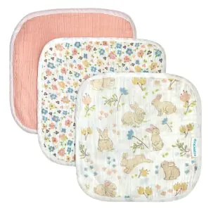 Abracadabra Muslin Wipes (Set of 3) - Bunny Garden