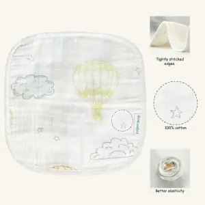 Abracadabra Muslin Wipes (Set of 3) - Hot Air Balloon
