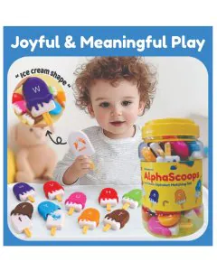Open Ended Alpha Scoops Ice Cream Montessori Alphabet Matching Game (52 pcs)